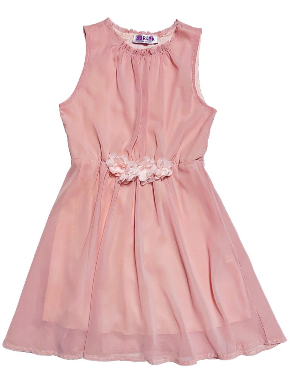 Girls Pink Chiffon Flower Girl Party Dress Size 8